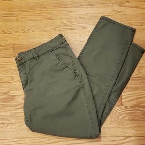 Olive green ankle pants